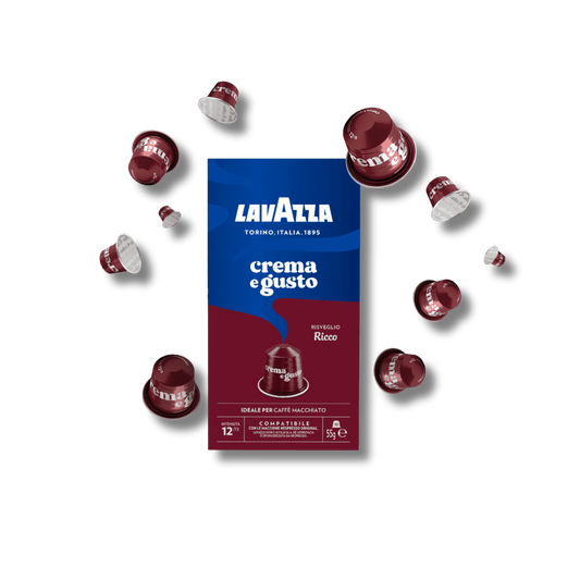 קפסולות קפה לוואצה גוסטו ריקו תואם נספרסו