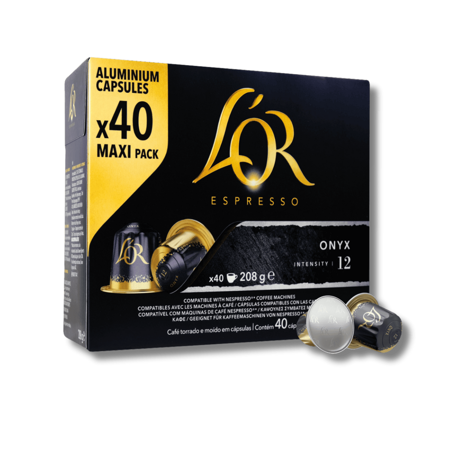 קפסולות קפה לור אוניקס עוצה 12 חבילה 40 קפסולות