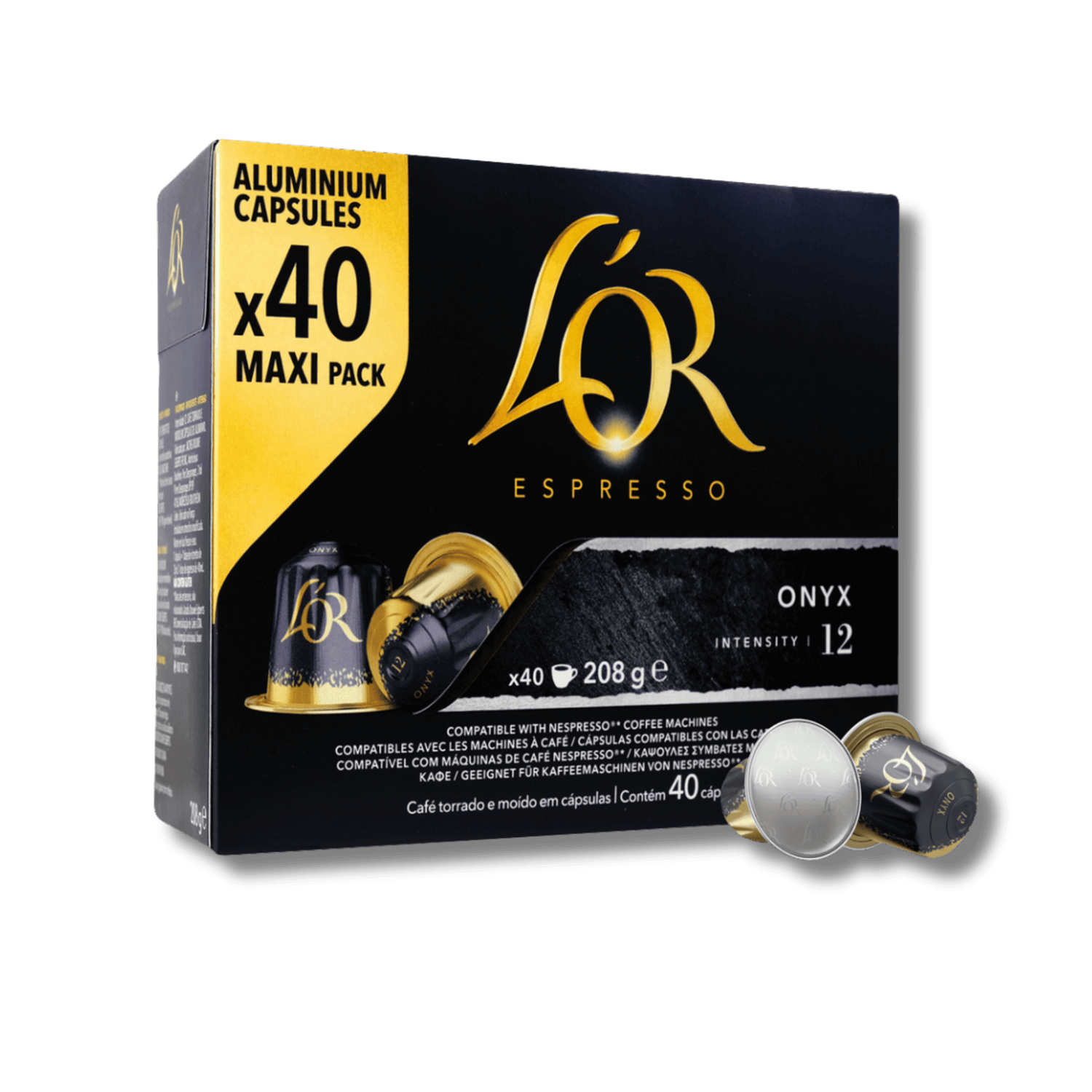 קפסולות קפה לור אוניקס עוצה 12 חבילה 40 קפסולות