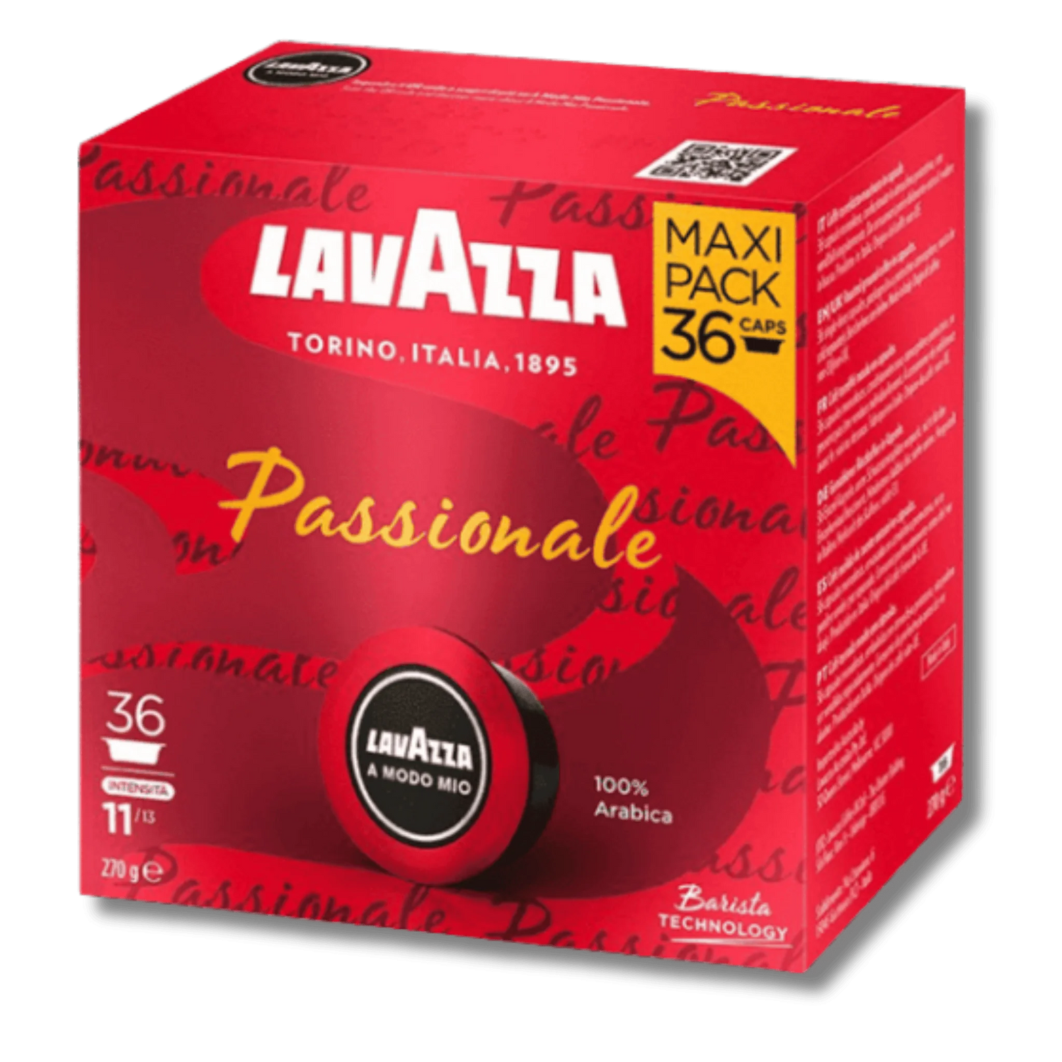 מארז 36 קפסולות קפה Lavazza A Modo Mio Passionale - לוואצה מקורי